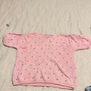 Vintage Pink and Blue Knit Sweater